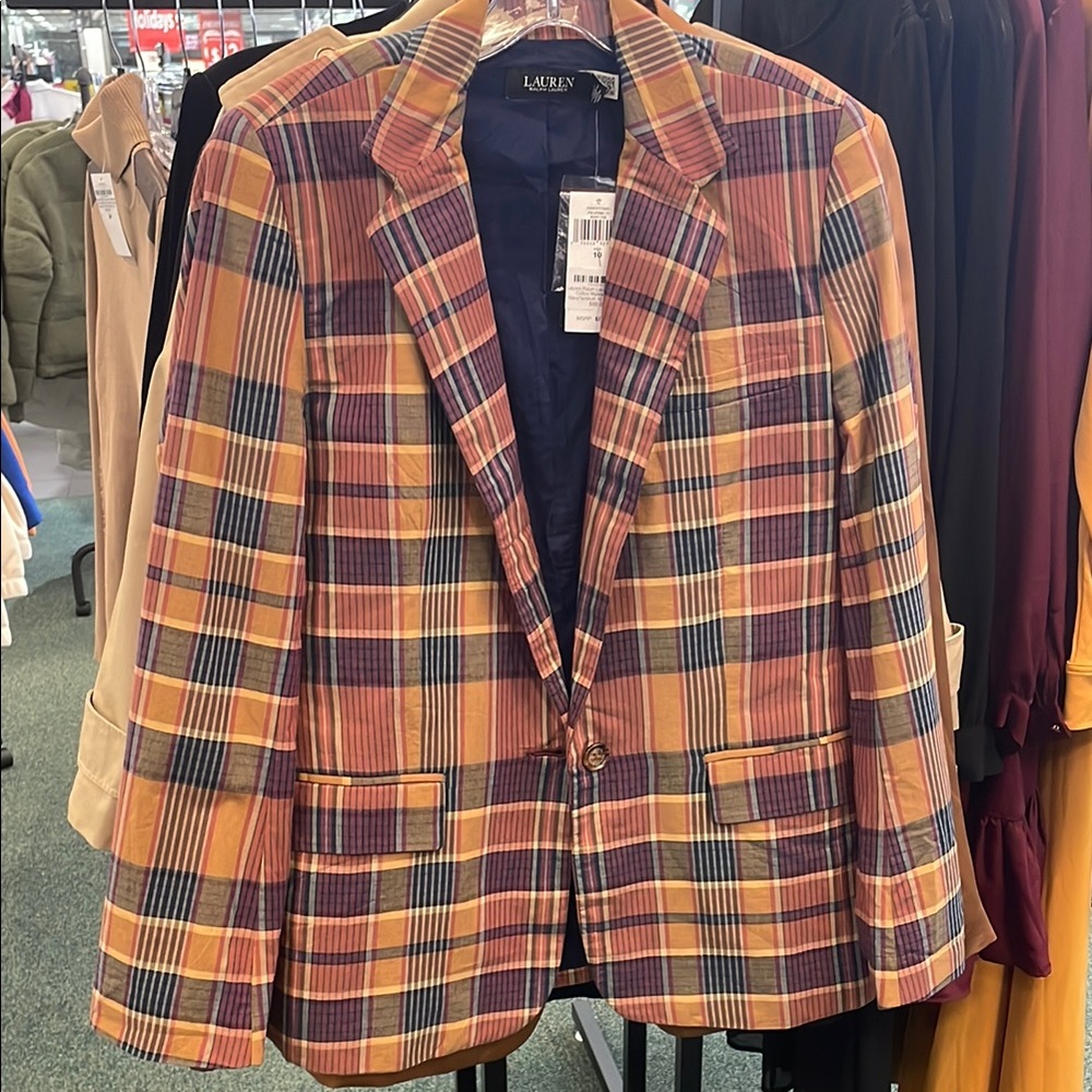 Lauren Ralph Lauren Colorful Plaid Blazer